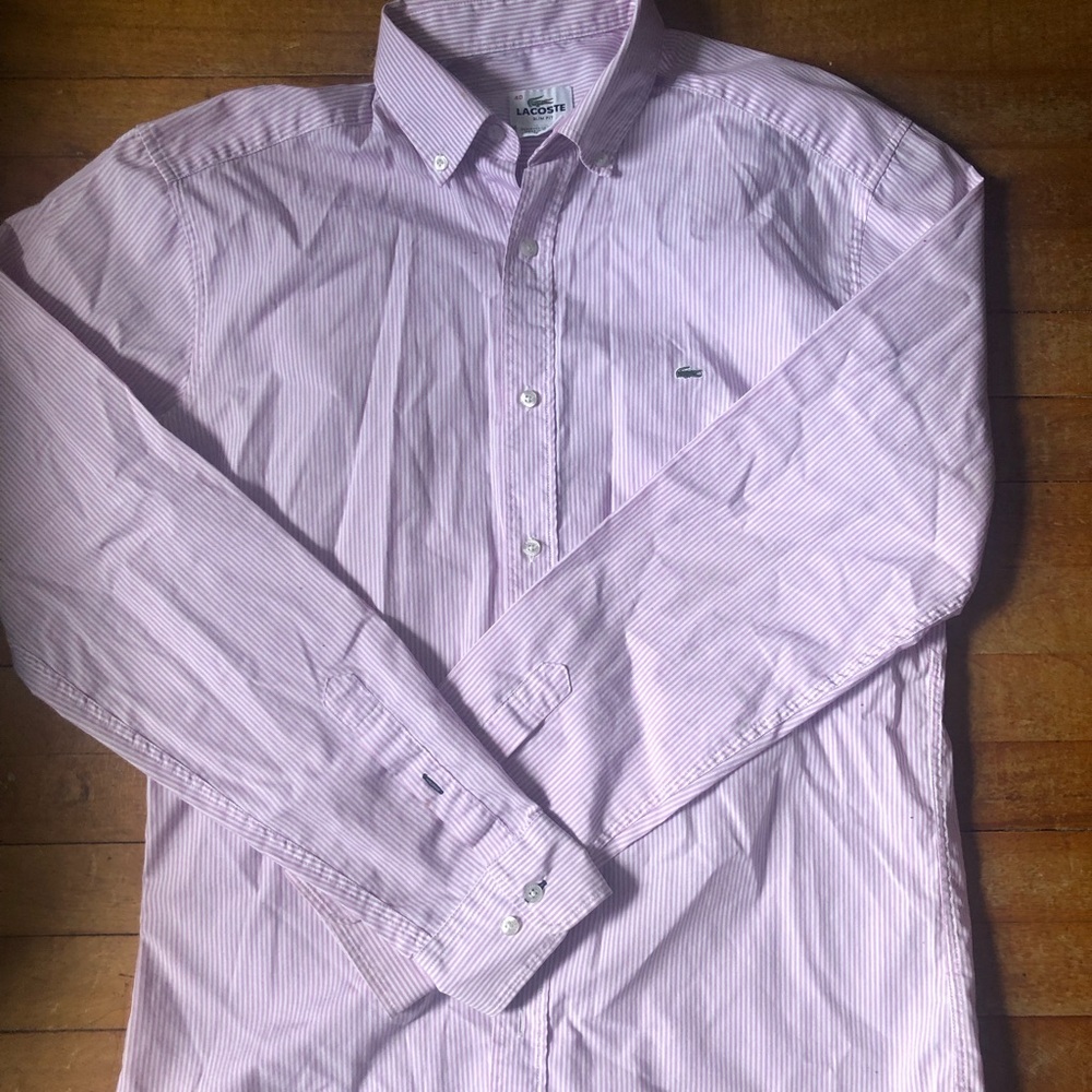 Lacoste Pink Casual Button Down Shirt